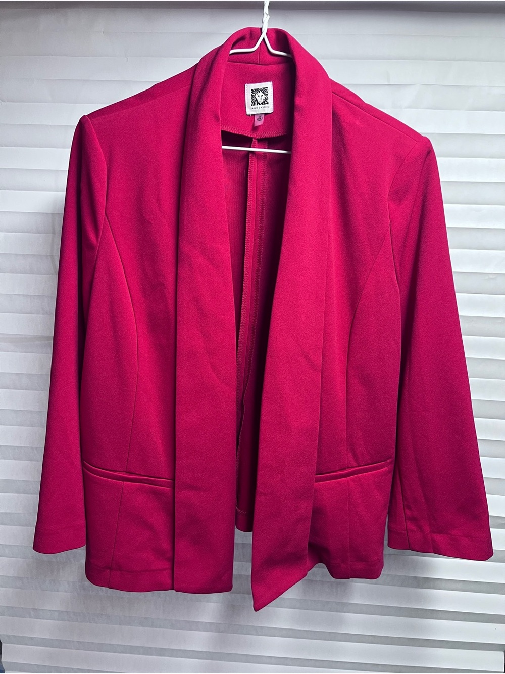 Anne Klein Open-Front Shawl-Collar Blazer